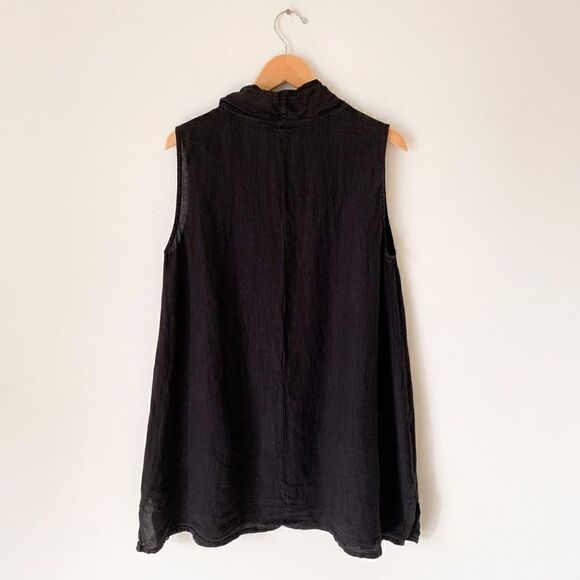 Snappy Turtle black sleeveless cowl necklace tunic - Picture 2 of 5